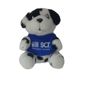 Logo Bear Dalmatian Puppy Plush 7.5" Stuffed Animal SCT Education Systems Vtg.